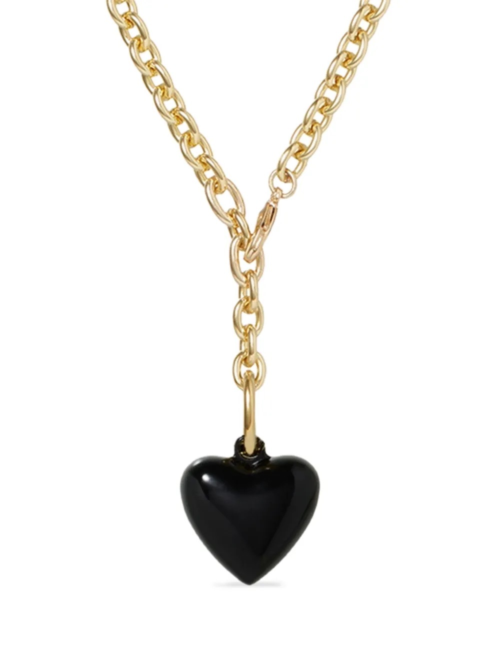 NWOT Roxanne Assoulin The Mini Puffy Heart Charm Necklace In Black